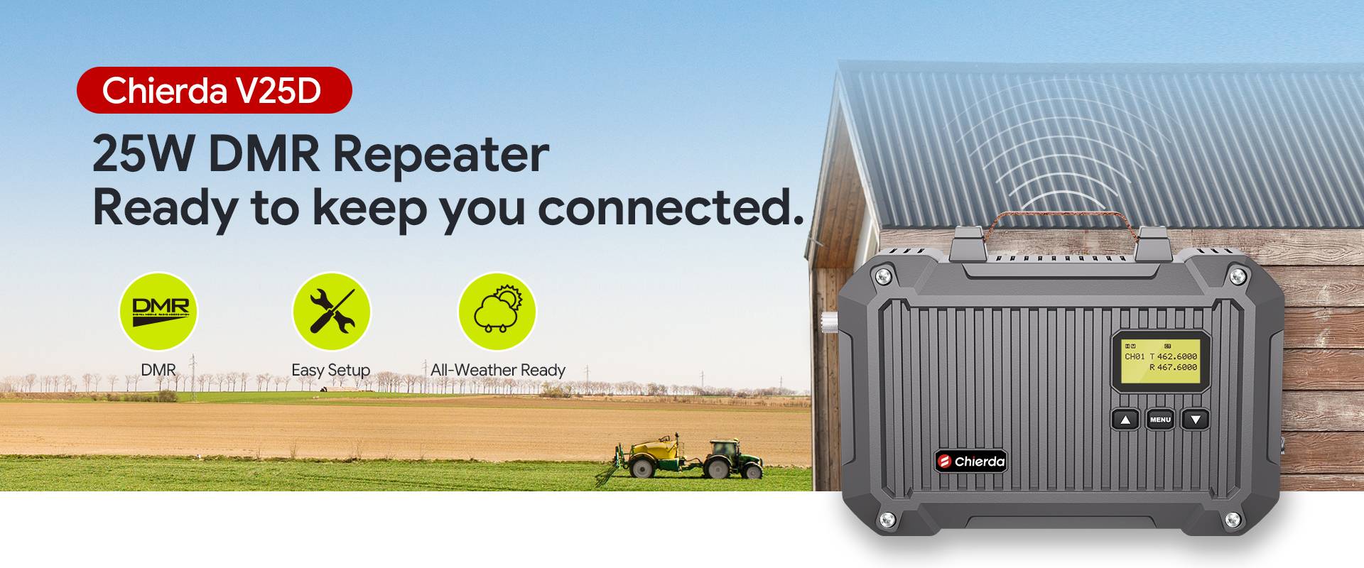 chierda v25 dmr repeater for farm solution